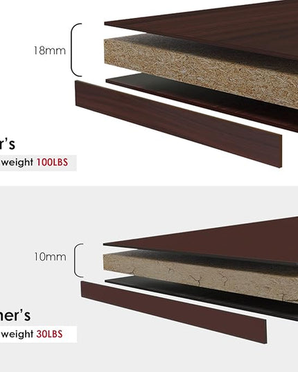 Farini Cherry Bookshelf for Bedroom 4 Shelf Office Bookcase 48 Inches Tall Modern Wood Bookshelf for Living Room 4 Tier Wide Manga Bookshelf Library Bookcase - LeafyLoom