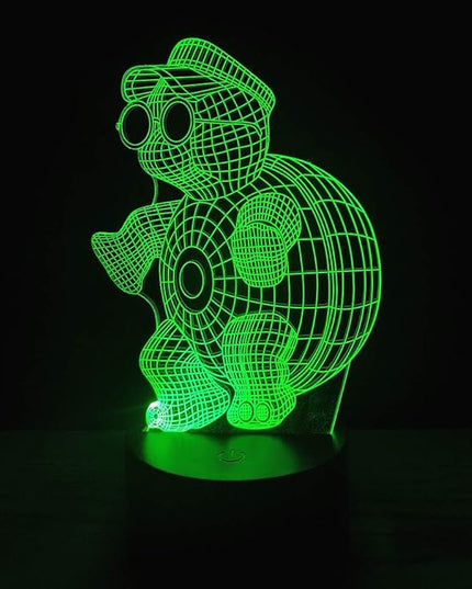 3D Optical Illusion LED Night Light, Boy Girl Kids Baby Sleep Desk Lamp Touch Control 7 Color Change USB Powered for Home Decorations or Holiday Gifts (Animal Turtle) - LeafyLoom