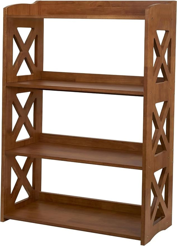 Open Bookshelf, 4 Tier Bookcase, Small Bookshelf, wooden Book Shelf Kitchen shelf, Freestanding Display Storage Shelves, bookshelf for bedroom, Living Room and Office - LeafyLoom
