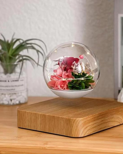 Magnetic Levitating Flower, Forever Flowers Real Eternal Roses, Levitation LED Light Bulb Lamp Floating Light, Decorative Light for Kids Lover Friends - LeafyLoom