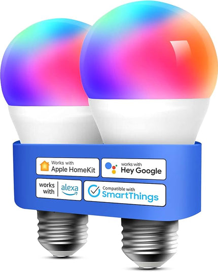 meross Smart Light Bulb, Smart WiFi LED Bulbs Compatible with Apple HomeKit, Siri, Alexa, Google Assistant and SmartThings, Dimmable E26 Multicolor 2700K-6500K RGB, 810 Lumens 60W Equivalent meross