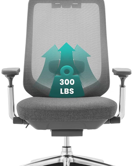 Ergonomic Mesh Office Chair, High Back Computer Executive Desk Chair with Adjustable Headrest and 4D Arms, Slide Seat, Tilt Lock-Dark Grey - LeafyLoom