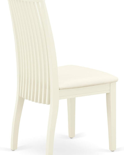 East West Furniture SHIP3-WHI-C 3 Piece Dinette Set for Small Spaces Contains a Round Dining Room Table with Pedestal and 2 Linen Fabric Kitchen Dining Chairs, 42x42 Inch, Linen White - LeafyLoom