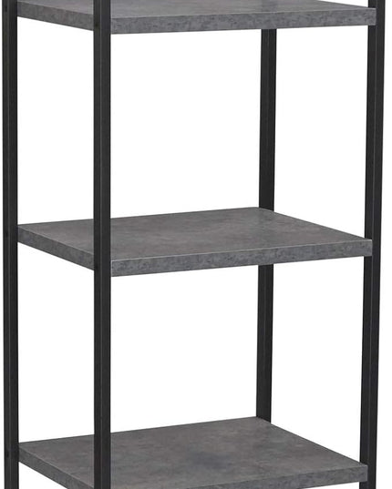 Household Essentials 5 Tier Storage Tower Shelves – Slate with Black Frame (8095-1) - LeafyLoom