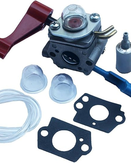kipa Carburetor with Fuel line Spark plug Gasket kit for Poulan FL1500 FL1500LE Weedeater Sears Craftsman Leaf Blower Replace ZAMA C1U-W12B C1U-W12A Replace Husqvarna OEM # 530071629 - LeafyLoom