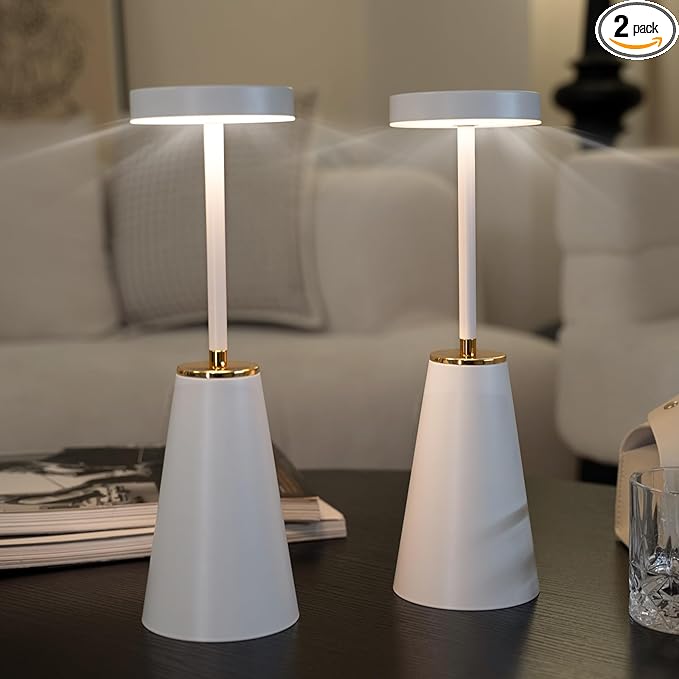 Touch Desk Lamps for Bedroom, Cordless Table Lamps for Nightstand with USB Rechargeable Battery, Dimmable Bedside Lamps Set of 2 & LED Desk Light for Bar Cafe Camping Office Living Room Outdoor - LeafyLoom