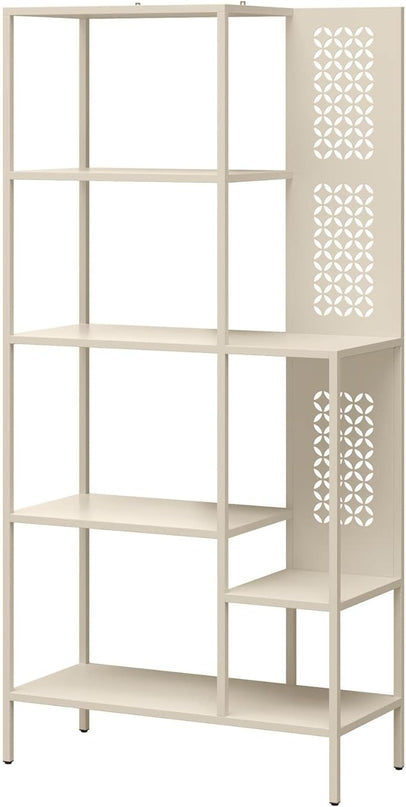 Mr. Kate Annie Metal Bookcase, Parchment - LeafyLoom