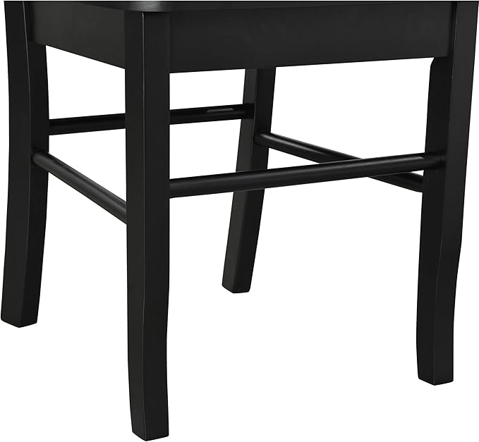 Boraam Shaker 2 Room Side Chairs, Dining Height, Black - LeafyLoom