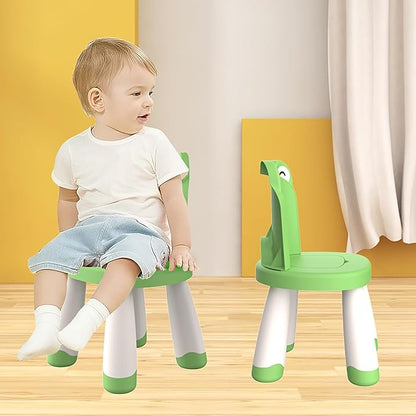 Kids Plastic Chair, Durable and Lightweight Kids Chair,11" H Seat, Indoor or Outdoor Use for Toddlers Boys Girls Birthday Gifts (Green) - LeafyLoom