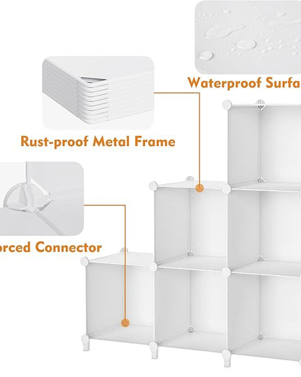 HOMIDEC Book Shelf 16 Cubes Bookcase Bookshelf Cube Storage Organizer Portable Display Bookshelf Kids Bookshelf Book Case for Study Room,Bedroom,Office,Living Room,Closet (47.2x11.8x47.2 inch) - LeafyLoom