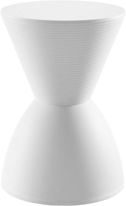Modway Haste Contemporary Modern Hourglass Accent Stool in White - LeafyLoom