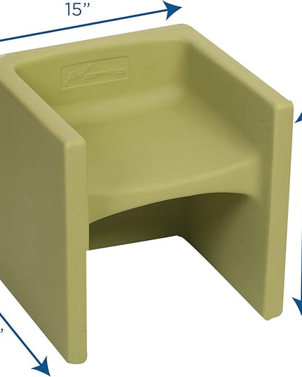 Children's Factory Cube Chair for Kids, Flexible Seating Classroom Furniture for Daycare/Playroom/Homeschool, Indoor/Outdoor Toddler Chair, Fern (CF910-014) - LeafyLoom