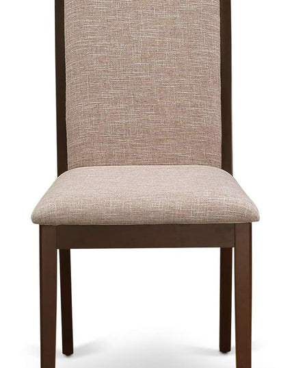 East West Furniture NDLA3-MAH-04 Norden 3 Piece Dining Set Contains a Rectangle Kitchen Table with Dropleaf and 2 Light Tan Linen Fabric Upholstered Chairs, 30x48 Inch, Mahogany - LeafyLoom