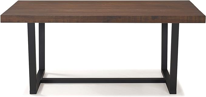 Walker Edison Andre Modern Solid Wood Dining Table, 72 Inch, Mahogany - LeafyLoom