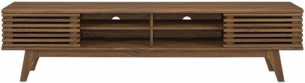 Modway Render 70" Mid-Century Modern Low Profile Media Console TV Stand, 70 Inch, Walnut Walnut - LeafyLoom