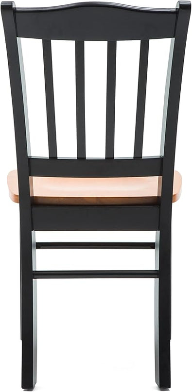Boraam Shaker Chair, Black/Oak, Set of 2 - LeafyLoom