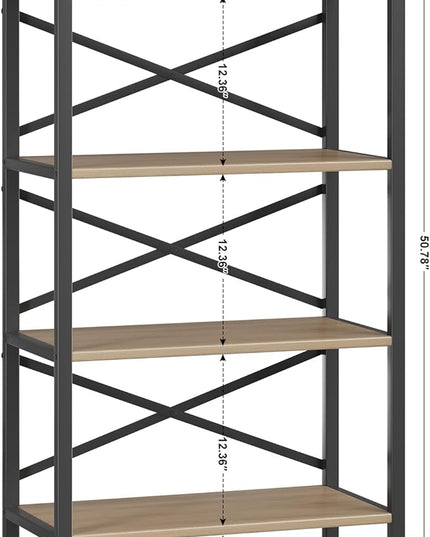 4 Tier Book shelf 23.6" W, Small Bookcase with Open Shelves, BookShelf with Storage, Standing Book Shelves Organizers and Storage for Living Room, Kitchen, Home, Office (Light Coffee) - LeafyLoom
