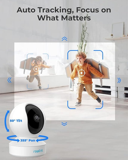 REOLINK E1 Pro Indoor Security Camera, 4MP Plug-in Pet Camera Support 2.4/5 GHz WiFi, 360 Degree Baby/Dog Monitor with Auto Tracking, Person/Pet Detection, Night Vision, 2 Way Audio, Local Storage REOLINK