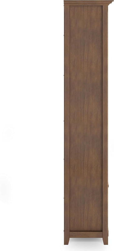 SIMPLIHOME Amherst SOLID WOOD 30 Inch Wide Transitional 5 Shelf Bookcase in Rustic Natural Aged Brown, for The Living Room, Study Room and Office - LeafyLoom
