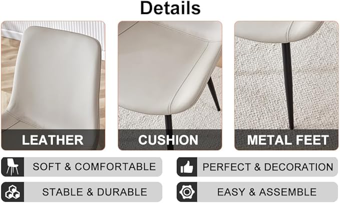 NicBex Haerin-SD-00315-LWJ Dining Chairs, 19.6"x18.5"x32.6", Light Gray - LeafyLoom
