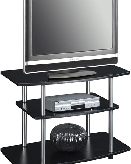 Convenience Concepts Designs2Go No Tools 37 inch 3 Tier TV Stand, Black - LeafyLoom
