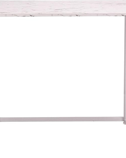 Leopard Outdoor Products Folding Computer Desk for Small Spaces, Space-Saving Home Office Desk, Foldable Computer Table, Laptop Table, Writing Desk, Compact Study Reading Table (Marble White) - LeafyLoom