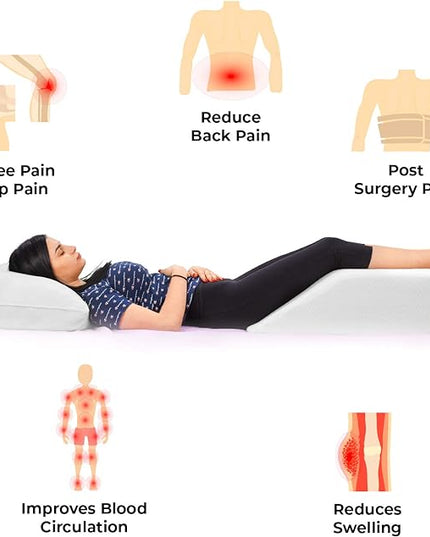 Ebung Memory Foam Leg Elevation Pillows- Leg Support Pillow to Elevate Feet, Leg Pillows for Elevation Blood Circulation, Leg Swelling Relief, Sciatica Pain Relief, Back Pain- Leg Wedges for Elevation - LeafyLoom