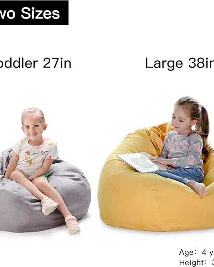 YuppieLife Kids Storage Bean Bag Cover（No Filling） Toy Organizer|Carrying Handle Sofa|Available for Kids and Teenager|Cuddle Chair|Machine Washable and Durable（38“,Happy Dinosaur） - LeafyLoom