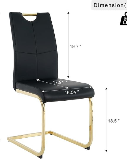 NicBex Haerin-SD-00371-LWJ Dining Chairs, 16.5"x17.9"x38.2", Black and Gold - LeafyLoom