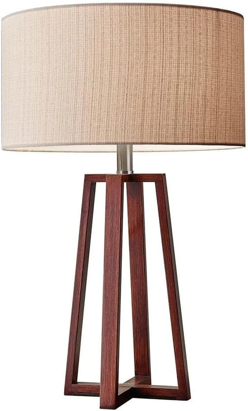 Adesso 1503-15 Quinn Table Lamp, 23.75 in., 150 W Incandescent/CFL, Walnut Birch Wood, 1 Wooden Lamp - LeafyLoom