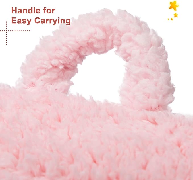 ALIMORDEN Kids Ultra-Soft Snuggle Foam Filled Chair, Toddler Cuddly Sherpa Reading Couch for Boys and Girls, Pink - LeafyLoom