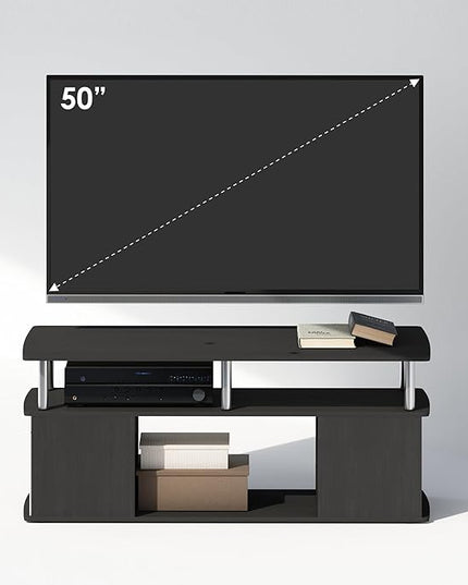 Furinno Utility Design Coffee Table, Americano/Chrome - LeafyLoom
