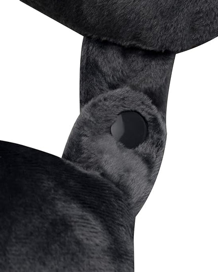 Adult Cozy Soft Microfiber Neck Pillow, Compact, Perfect for Plane or Car Travel, Black - LeafyLoom