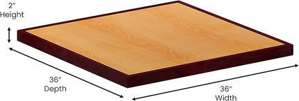 Flash Furniture 36'' Square 2-Tone High-Gloss Cherry / Mahogany Resin Table Top with 2'' Thick Drop-Lip - LeafyLoom