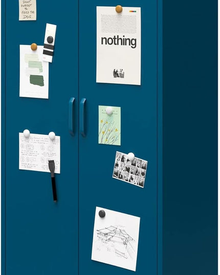 Mr. Kate Annie Tall Metal 2 Door Cabinet, Deep Ocean Blue - LeafyLoom