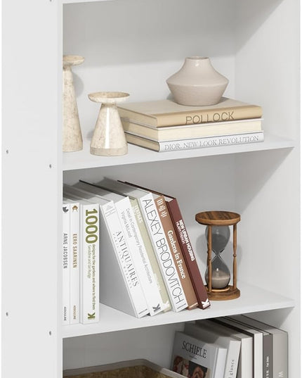 Furinno Basic 3-Tier Bookcase Storage Shelves, White/White - LeafyLoom