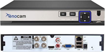 4CH 5M-N/1080N Full High Definition Hybrid for AHD/TVI/CVI/Analog/IP DVR H.265 CCTV Video Recorder P2P Remote Phone Monitoring for Home Security Surveillance System Camera (NO HDD)… XENOCAM