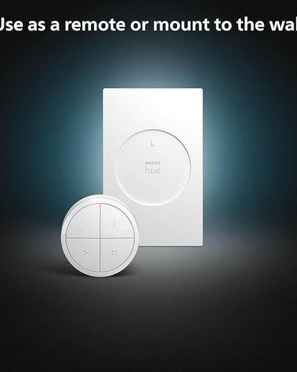 Philips Hue Wall Tap Dial Light Switch, Portable, White - 1 Pack - Requires Hue Lights and Hue Bridge - Smart Home - Easy, No-Wire Installation PhilipsHue