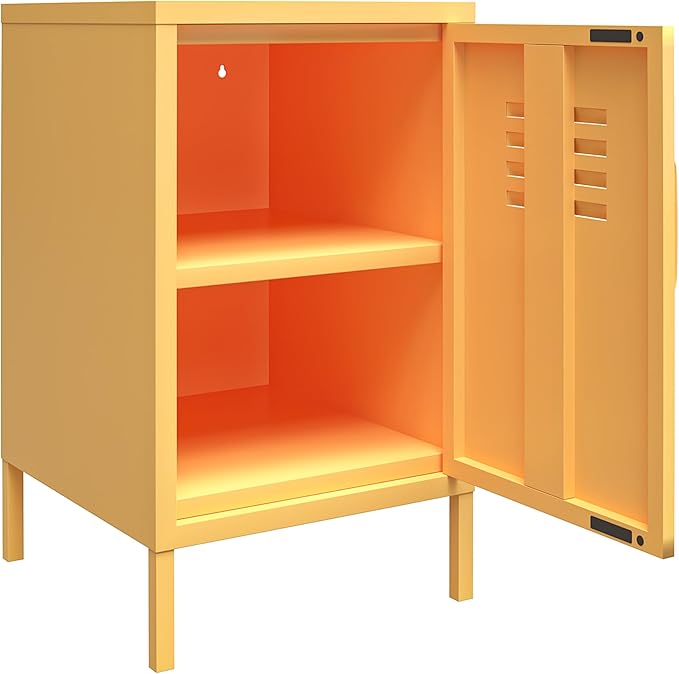 Novogratz Cache Metal Locker, Yellow End Table - LeafyLoom