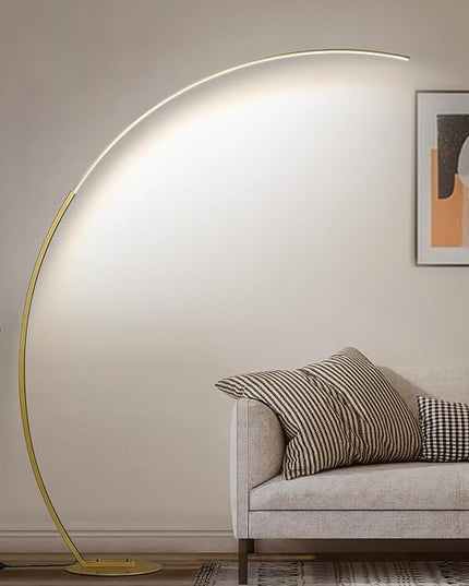 Torondo Dimmable LED Floor Lamp with 3 Color Temperatures, Ultra Bright 2000LM Gold Arc Floor Lamp, Modern Standing Tall Lamp with Remote Control Reading Floor Lamp for Bedroom Office Classroom - LeafyLoom