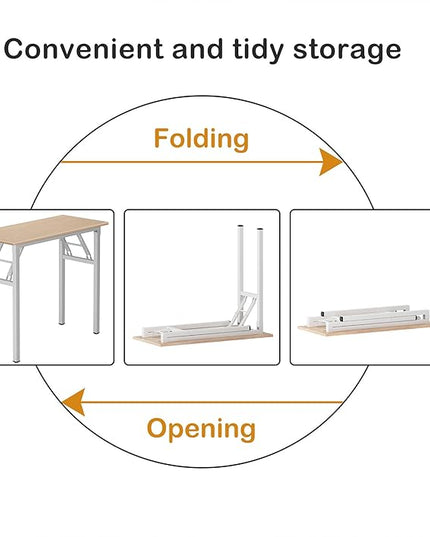 Need Small Desk 31 1/2" No Assembly Foldable Writing Table,Sturdy and Heavy Duty Folding Computer Desks for Small Space/Home Office/Dormitory AC5AW(80 * 40) - LeafyLoom