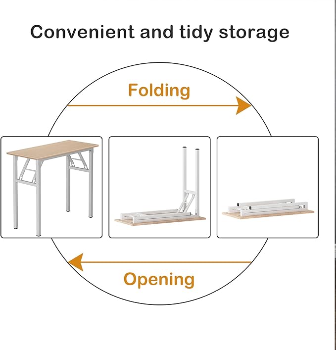 Need Small Desk 31 1/2" No Assembly Foldable Writing Table,Sturdy and Heavy Duty Folding Computer Desks for Small Space/Home Office/Dormitory AC5AW(80 * 40) - LeafyLoom