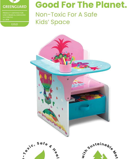 Delta Children Chair Desk with Storage Bin, Trolls World Tour - LeafyLoom