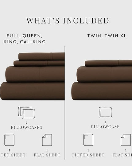 Linen Market Bed Sheets for Twin Size Bed (Chocolate) - Sleep Better Than Ever with These Soft and Cooling Twin Sheets - Deep Pocket Fits 16" Thick Beds - 3 Piece Twin Sheet Set - LeafyLoom