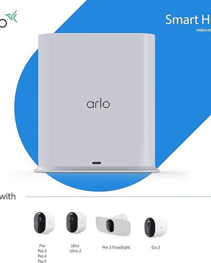 Arlo Pro SmartHub - Arlo Certified Accessory - Connects Arlo Cameras to Wi-Fi, Works with Arlo Ultra 2, Ultra, Pro 5S 2K, Pro 4, Floodlight, Essential (Gen 1) & Video Doorbell Cameras - VMB4540 Arlo