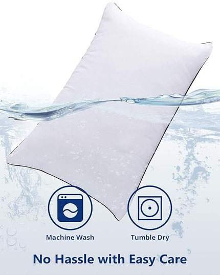 JOLLYVOGUE King Size Pillows for Sleeping Set of 2, Soft and Supportive Bed Pillows for Side Back Stomach Sleeper, Down Alternative Hotel Collection Pillows 2 Pack - LeafyLoom