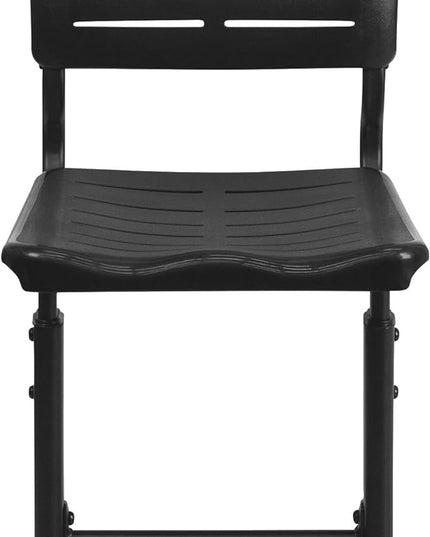 Flash Furniture Adjustable Height Black Student Chair with Black Pedestal Frame - LeafyLoom