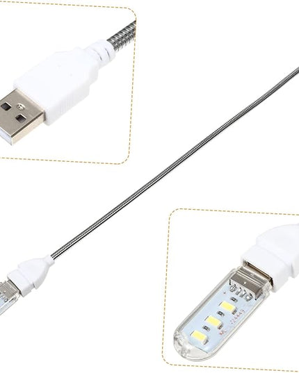 ARTIBETTER 3pcs U Disk Night Light Led Night Light Gooseneck Desk Lamps Indoor Light Bulbs for Her Portable Light Bulb Nightlight Computer Light Field Camping Lights PVC Student - LeafyLoom