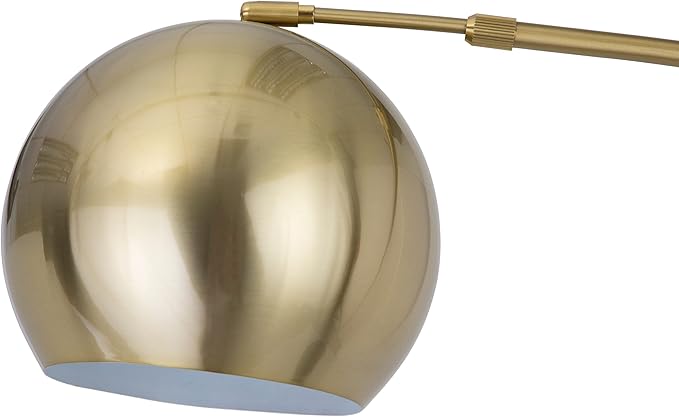 Modern Standing Adjustable Floor Lamp with Metal Dome Shade & Marble Base for Living Room - Corner Light Arc Lamps for Bedrooms in Brass Gold Finish, 99-1023F - LeafyLoom