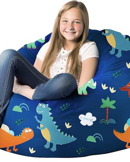 Bean Bag Storage Toddler Kids'Rooms Organizer Giant Beanbag Great Plush Toy Alternative Washable Ultra Soft Cover Dinosaur Plush Toys or Textile Sack Bag Space Save (Without Filling) X-Large - LeafyLoom